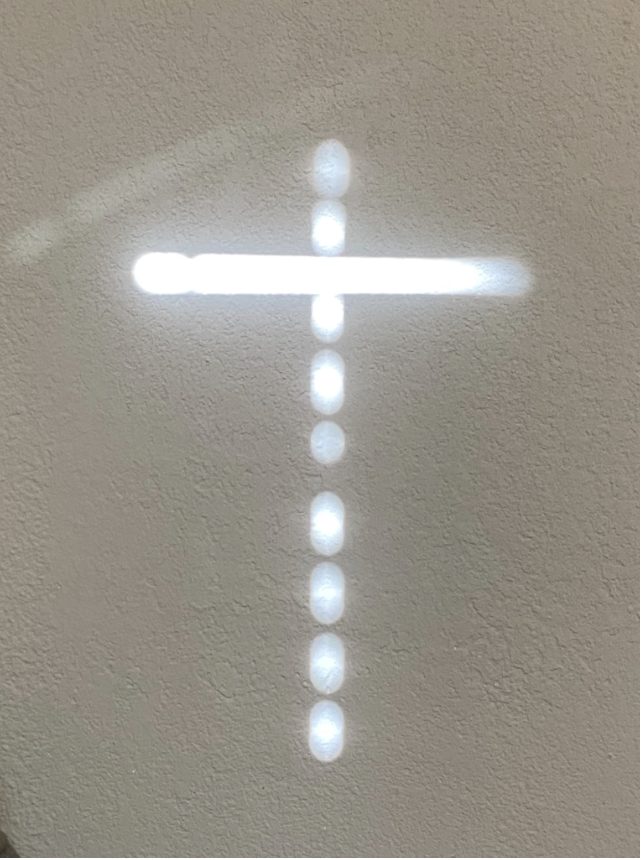 The illuminated cross that began the AJ Michel journey